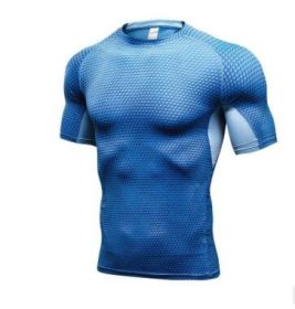 Men's Compression Muscle Gym Shorts (Option: Blue-M-Clothes)