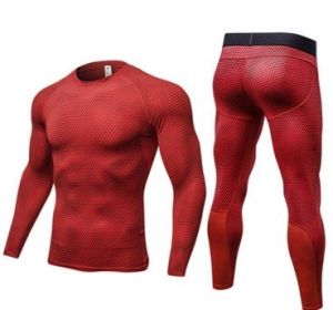 Men's Compression Muscle Gym Shorts (Option: Red-M-Long)