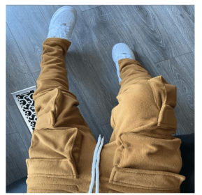 European And American Style Three-dimensional Bag Tide Brand Men's Sports Casual Pants (Option: Khaki-S)