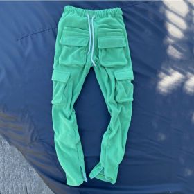 European And American Style Three-dimensional Bag Tide Brand Men's Sports Casual Pants (Option: Green-L)