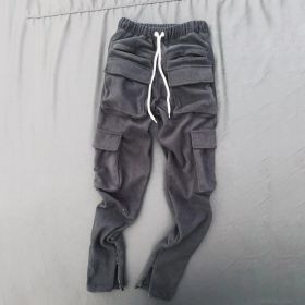 European And American Style Three-dimensional Bag Tide Brand Men's Sports Casual Pants (Option: Dark gray-S)