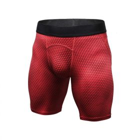 Men's Compression Muscle Gym Shorts (Option: Red-L-Short)