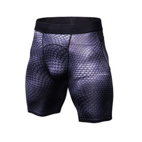 Men's Compression Muscle Gym Shorts (Option: Serpent Python black-XL-Short)