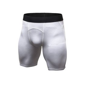 Men's Compression Muscle Gym Shorts (Option: White-XL-Short)