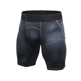 Men's Compression Muscle Gym Shorts (Option: Black-XL-Short)
