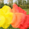 1pc Gradient-Color Dance Silk Fan; Veil Women Multicolor Long Folding Fan For Stage Performance Props Fan
