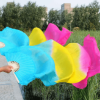 1pc Gradient-Color Dance Silk Fan; Veil Women Multicolor Long Folding Fan For Stage Performance Props Fan