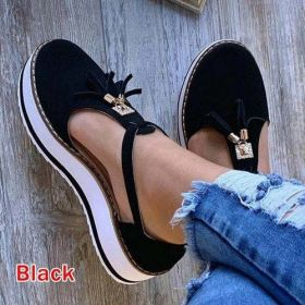 Women's Vulcanized Shoes 2023 Summer Ladies Increased Shoes Lace up (Color: Black, Shoe Size: 42)