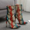 New Women 11.5cm High Heels Boots Fetish Pointed Toe Boots Serpentine